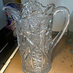 Elegant Clear  Pressed Glass Pitcher